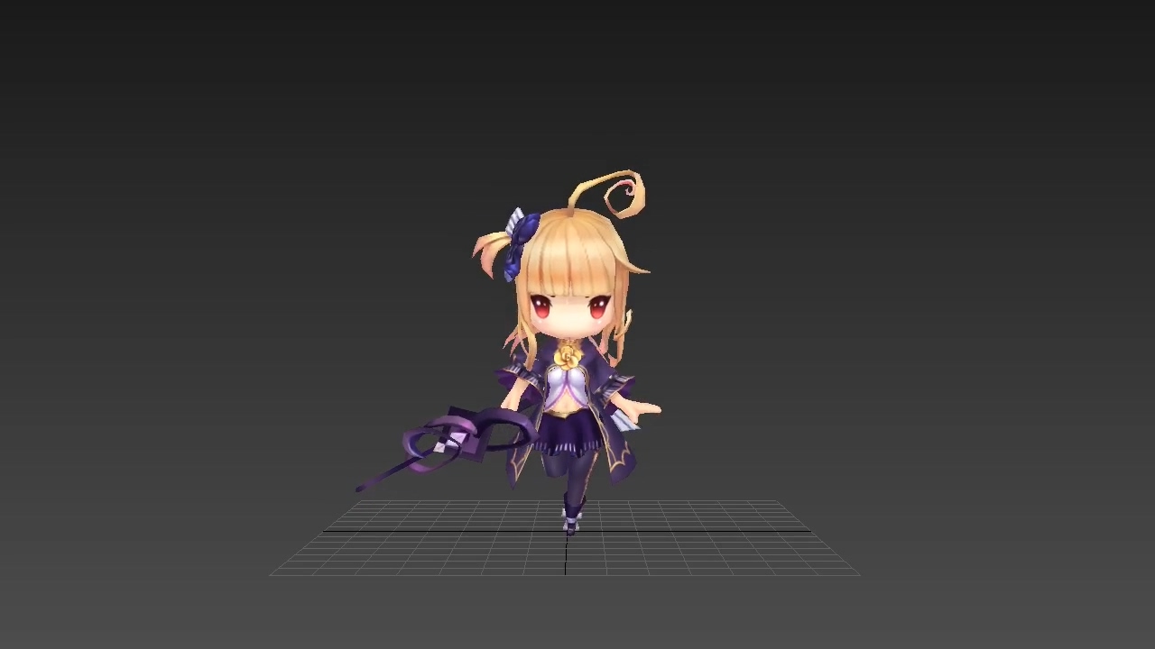 Q版紫衣少女_摇摆前跑