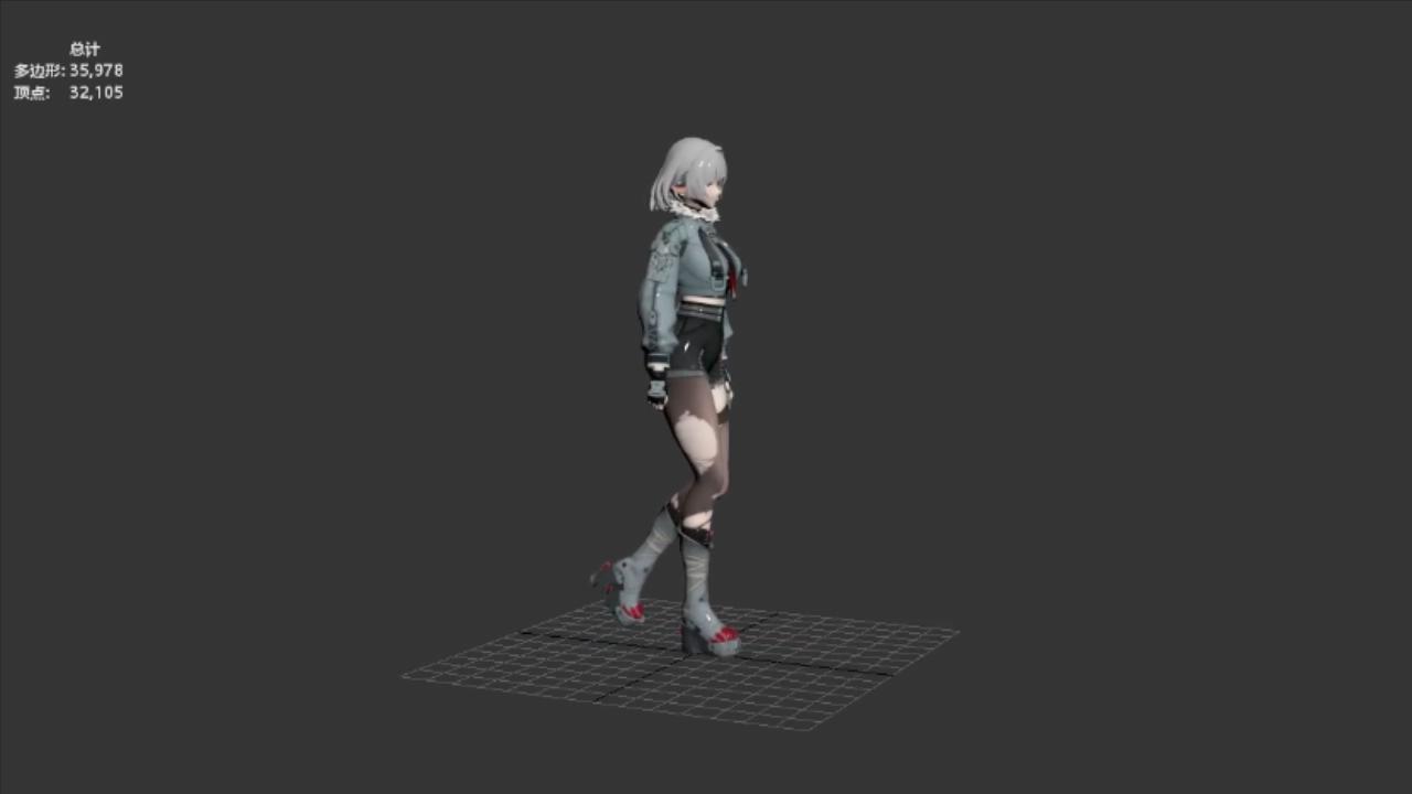 二次元短发女_走路