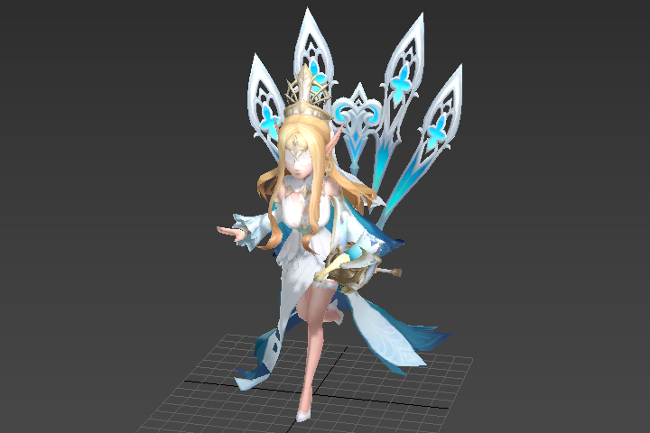 雪女_手持法杖奔跑