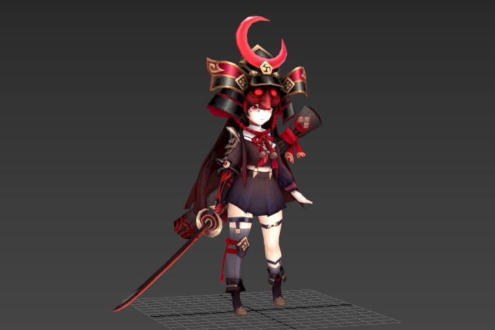 鬼武士小女孩_挥刀攻击
